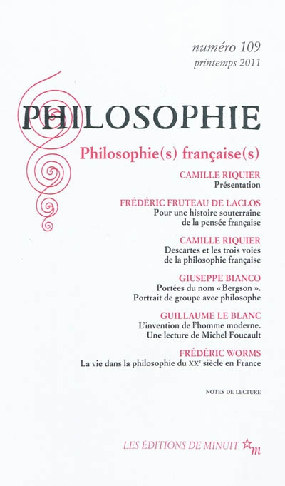Philosophie, n° 109. Philosophie(s) française(s)