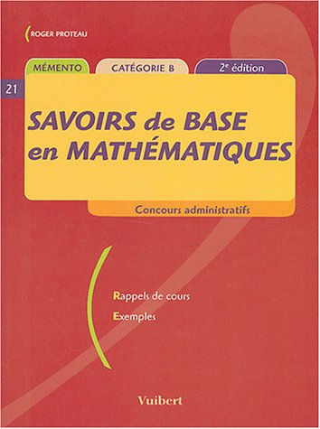 Savoirs de base en mathématiques : Catégorie B
