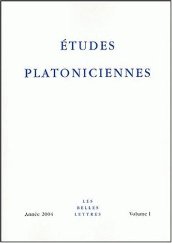 Etudes platoniciennes, n° 1