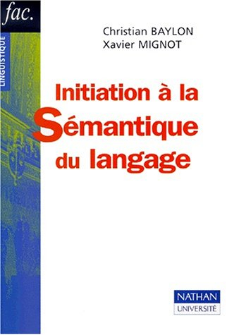 Initiation à la sémantique du langage