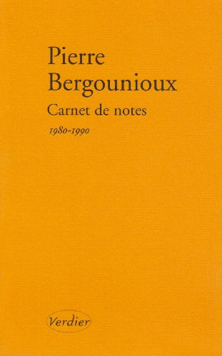 Carnet de notes. Journal 1980-1990