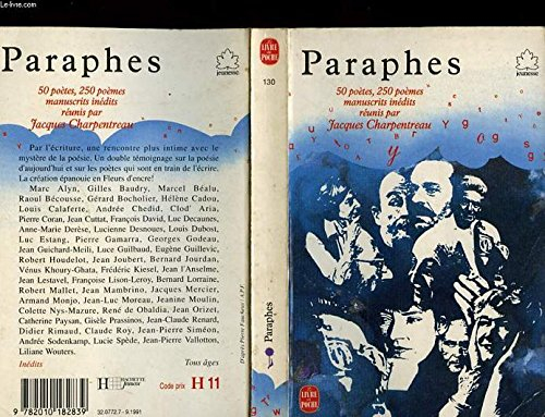 Paraphes : 50 poètes, 250 poèmes manuscrits inédits