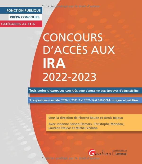 Concours d'accès aux IRA 2022-2023 : catégories A+ et A