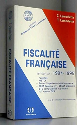 la fiscalité française : facultés, mstcf, écoles supérieures de commerce, decf