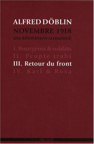 Novembre 1918 : une révolution allemande. Vol. 3. Retour du front