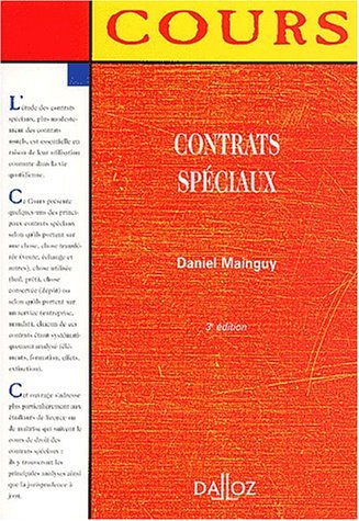 Contrats spéciaux, 3e édition - mainguy