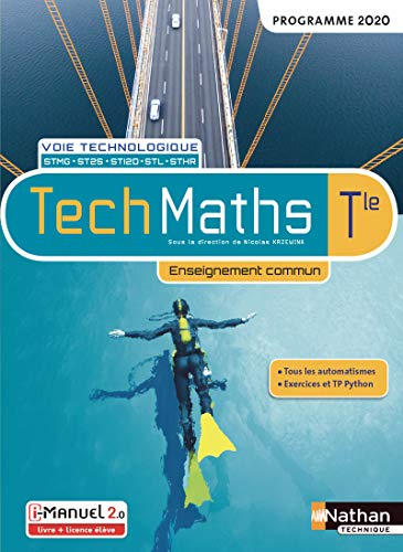 TechMaths, terminale voie technologique, enseignement commun STMG, ST2S, STI2D, STL, STHR : programm