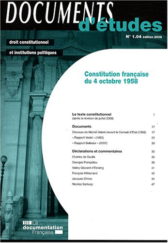 Constitution française du 4 octobre 1958 - bernard boulley, andré vibert-vichet
