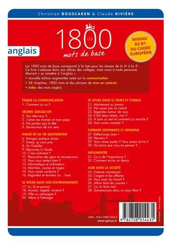Les 1.800 mots de base : anglais : niveau A2-B1