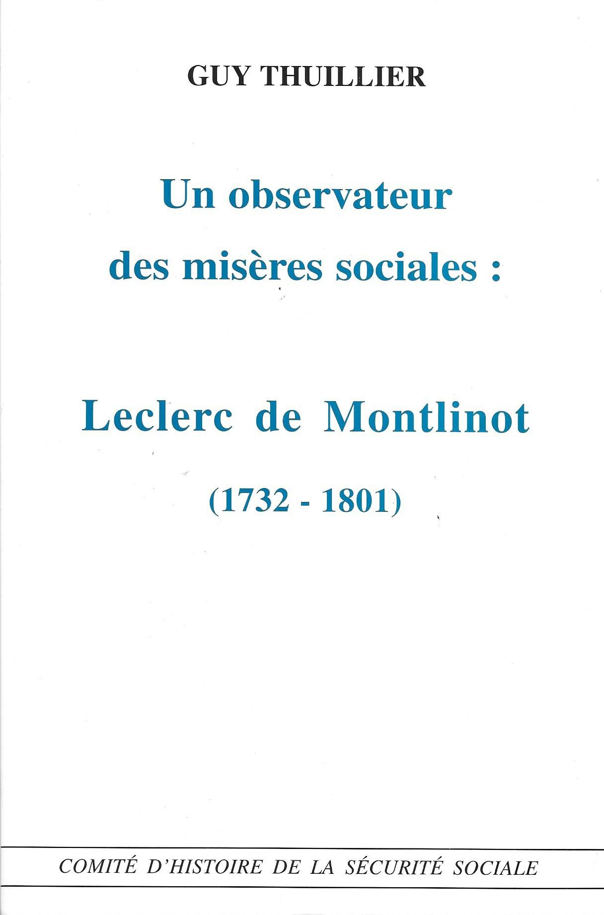 Un observateur des misères sociales : Leclerc de Montlinot, 1732-1801