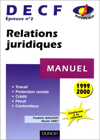 decf épreuve n, 2 relations juridiques. edition 1999/2000