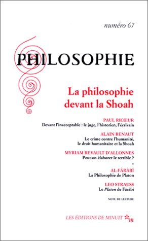 Philosophie, n° 67. La philosophie devant la Shoah