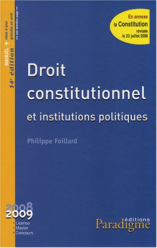 Droit constitutionnel et institutions politiques