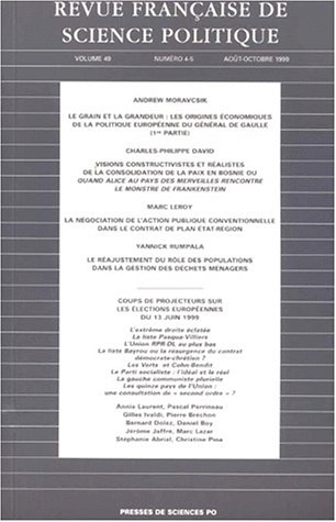 revue française de sciences politique, volume 49, tomes 4 et 5
