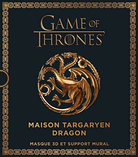 Game of thrones : maison Targaryen, dragon : masque 3D et support mural