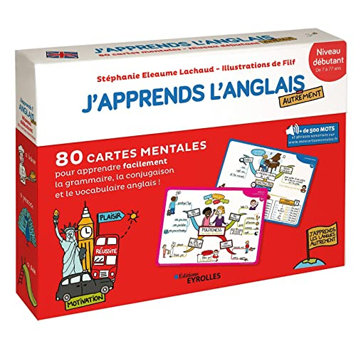 J'apprends l'anglais autrement : niveau débutant : 80 cartes mentales pour apprendre facilement le v