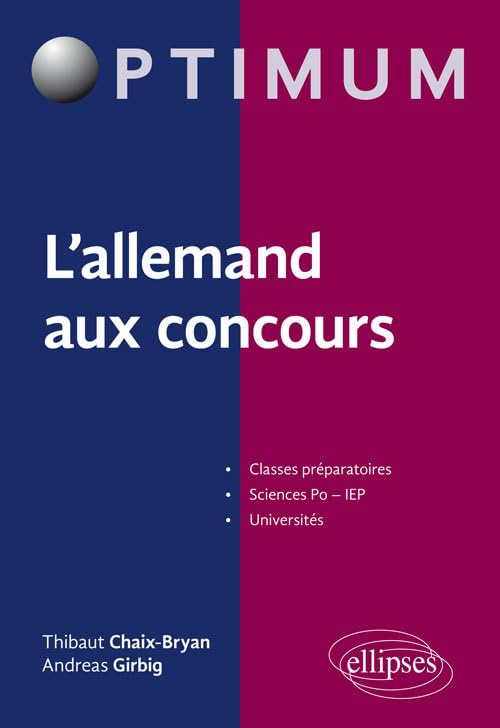 L'allemand aux concours : classes préparatoires, Sciences Po-IEP, universités