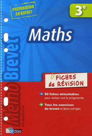 memobrevet fiches revision maths 3e    (ancienne edition)