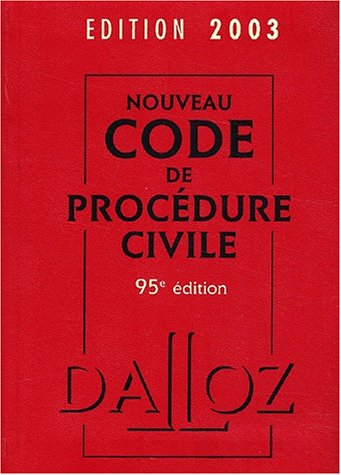 nouveau code de procédure civile 2003. 95ème édition