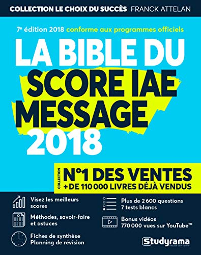La bible du Score IAE Message : admissions 2018