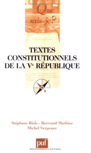 Textes constitutionnels de la Ve République : à jour de la Charte de l'environnement
