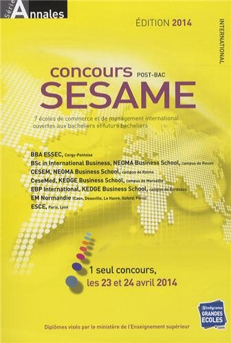 Concours Sésame : annales 2013 : sujet et corrigés officiels