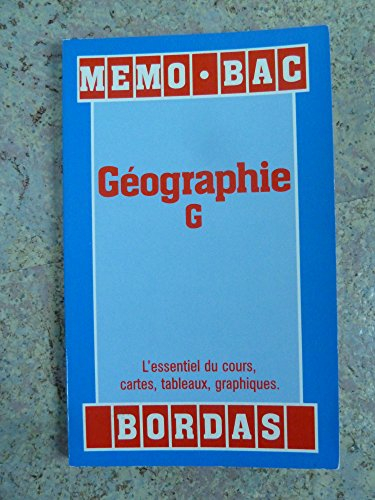 MEMO/31 GEOGRAPHIE G NP (Ancienne Edition)