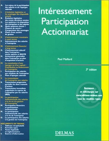 Intéressement, participation, actionnariat