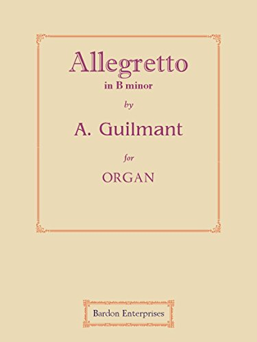 allegretto en si min (in b minor) (op. 19/1) pour orgue