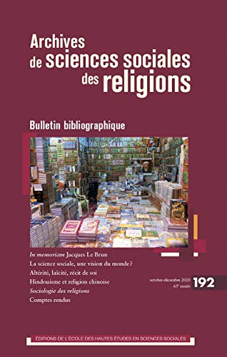 Archives de sciences sociales des religions, n° 192. Bulletin bibliographique