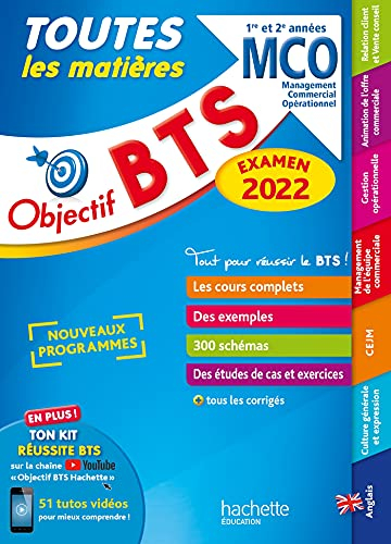 BTS MCO, management commercial opérationnel, 1re et 2e années : toutes les matières : examen 2022, n