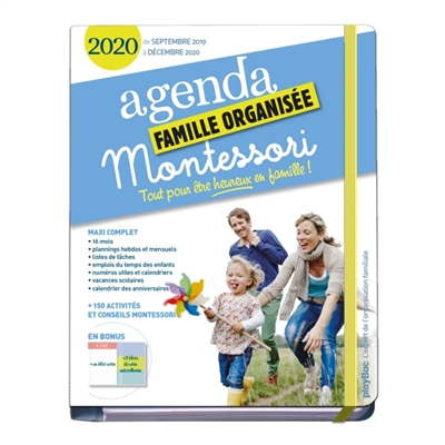 Agenda Montessori, famille organisée 2020 : tout pour être heureux en famille ! : de septembre 2019 