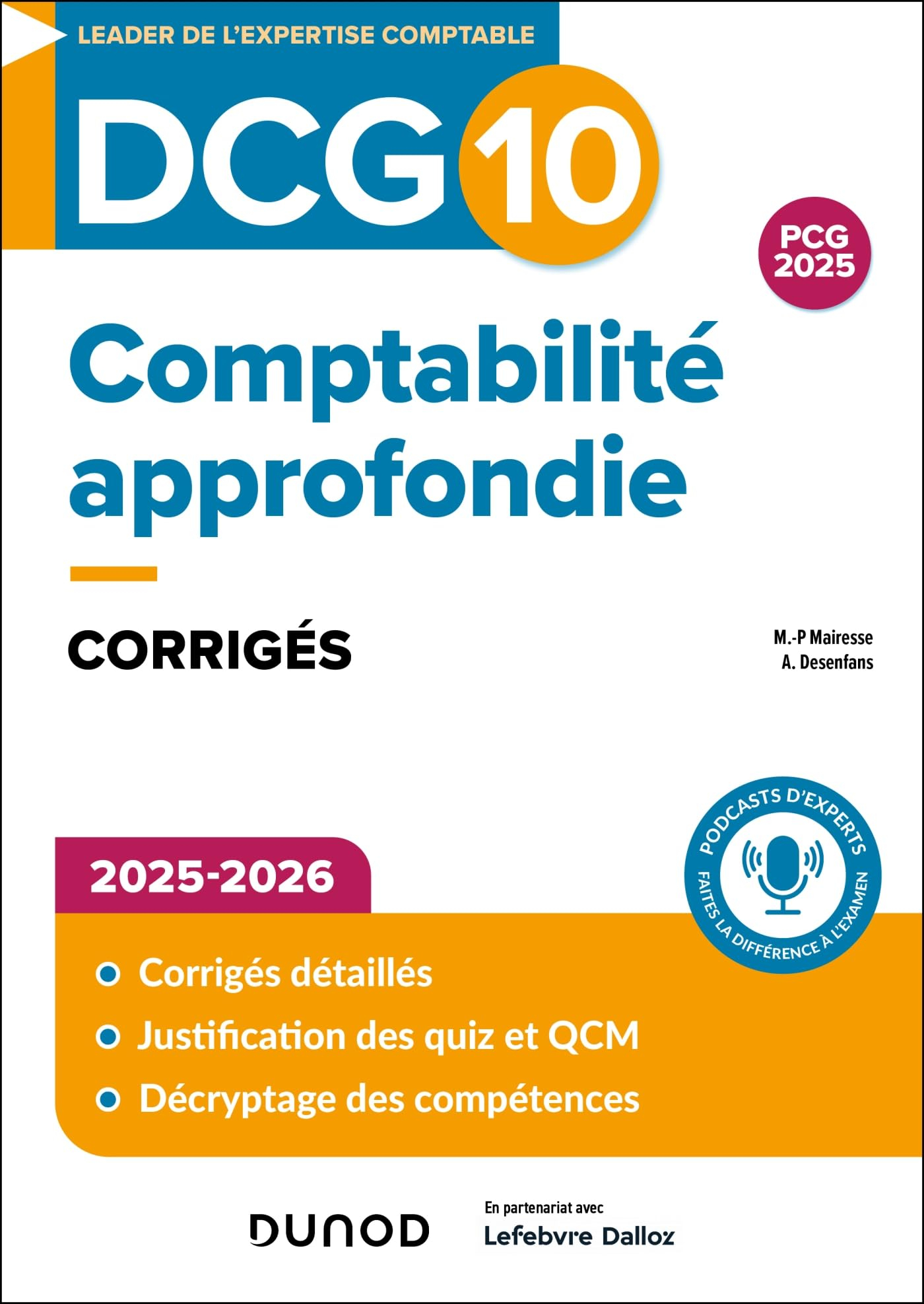 DCG 10, comptabilité approfondie : corrigés : 2025-2026
