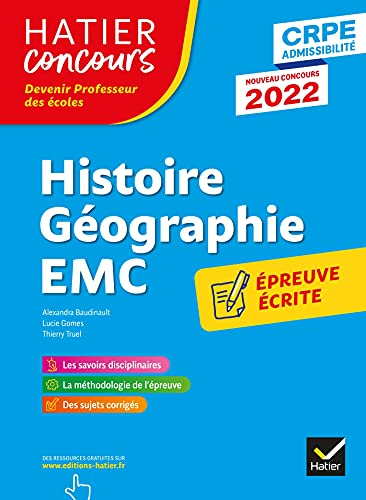 Histoire géographie EMC, enseignement moral et civique : épreuve écrite d'application : CRPE admissi