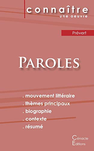 Fiche de lecture Paroles de Prévert (Analyse littéraire de référence et résumé complet)