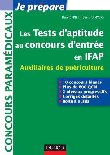 Les tests d'aptitude au concours d'entrée en IFAP : auxiliaires de puériculture