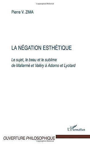 La négation esthétique : le sujet, le beau et le sublime de Mallarmé et Valéry à Adorno et Lyotard