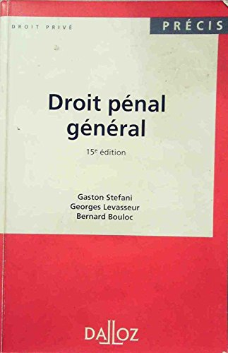 droit penal general. 15ème édition