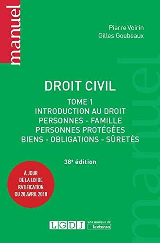 Droit civil. Vol. 1. Introduction au droit : personnes, famille, personnes protégées, biens, obligat