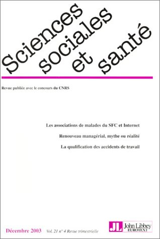 Sciences sociales et santé, n° 4 (2003). Les associations de malades du SFC et Internet : renouveau 