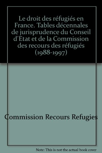 Le droit des réfugiés en France : tables décennales de jurisprudence du Conseil d'Etat et de la Comm
