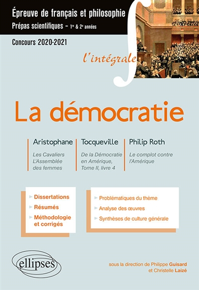 La démocratie : Aristophane, Les cavaliers, L'assemblée des femmes ; Tocqueville, De la démocratie e