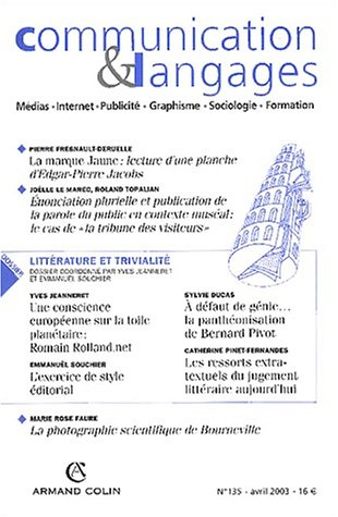 communication & langages, n, 135 avril 2003 :