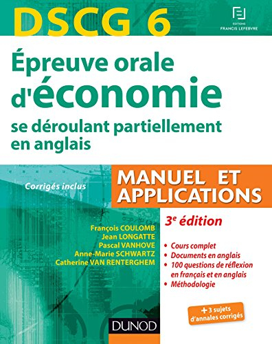 DSCG 6, épreuve orale d'économie se déroulant partiellement en anglais : manuel et applications, cor