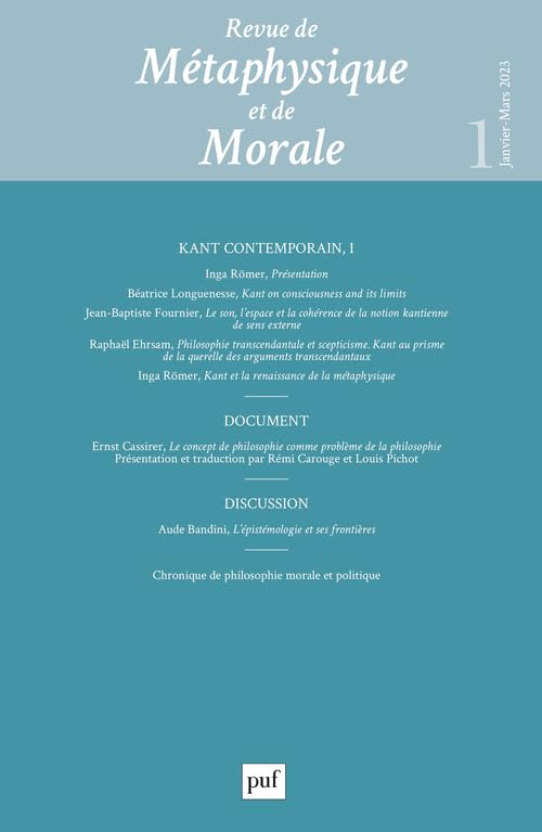 Revue de métaphysique et de morale, n° 1 (2023). Kant contemporain (1)