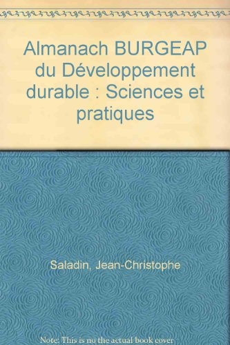 Almanach Burgéap du développement durable : sciences et pratiques