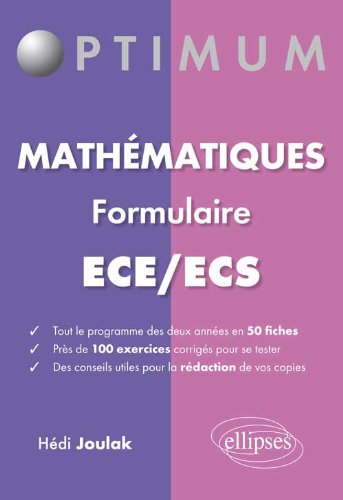 Mathématiques : formulaire ECE-ECS