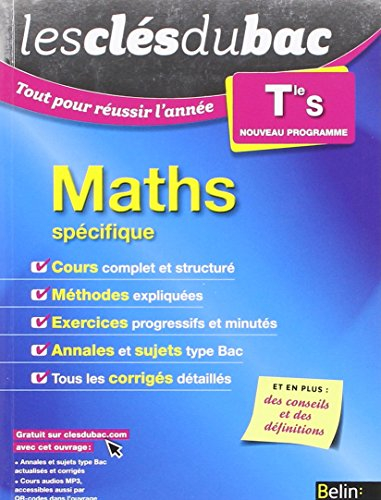 Maths terminale S, spécifique : nouveau programme