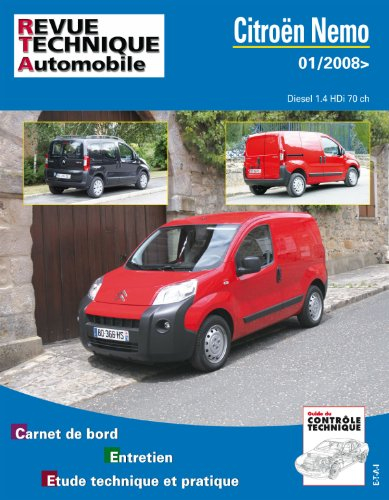 Revue technique automobile, n° B754. Citroën Némo Diesel 1.4 HDI 70 chevaux 8 V depuis 01/2008
