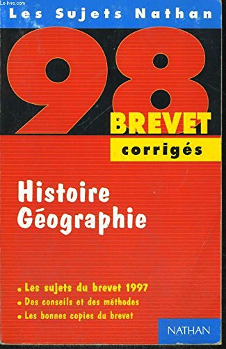 Histoire géographie, brevet 99